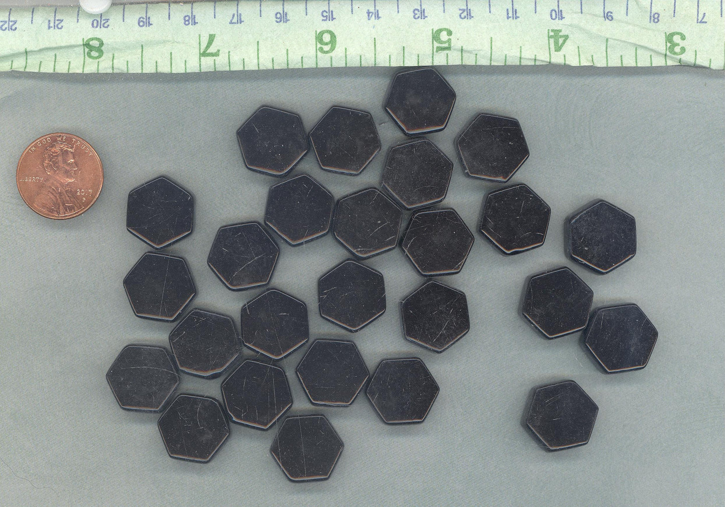 Black Hexagon Mosaic Tiles - 15mm - 100g Opaque Glass Tiles