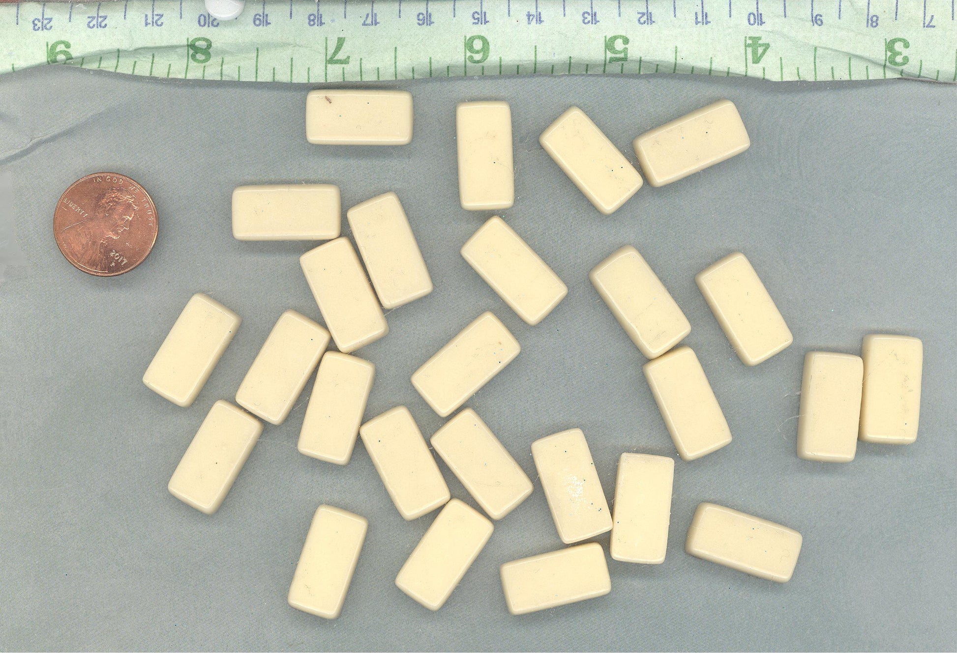Beige Rectangle Glass Mosaic Tiles - 20mm - 100g - Approx 35 Bars