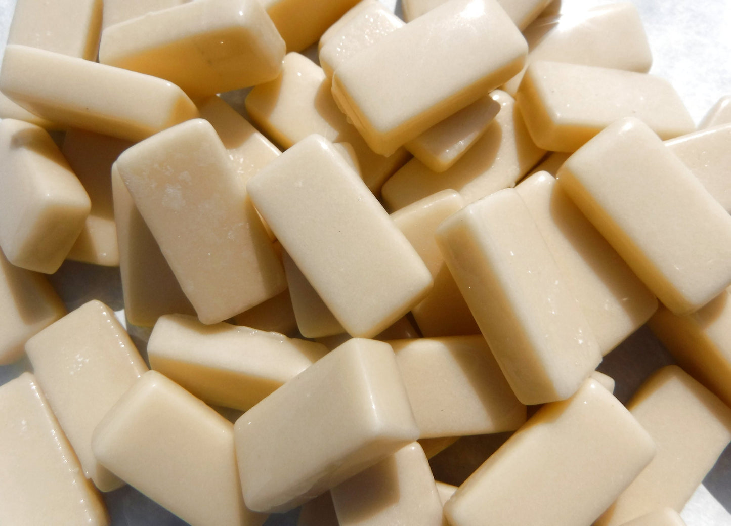 Beige Rectangle Glass Mosaic Tiles - 20mm - 100g - Approx 35 Bars