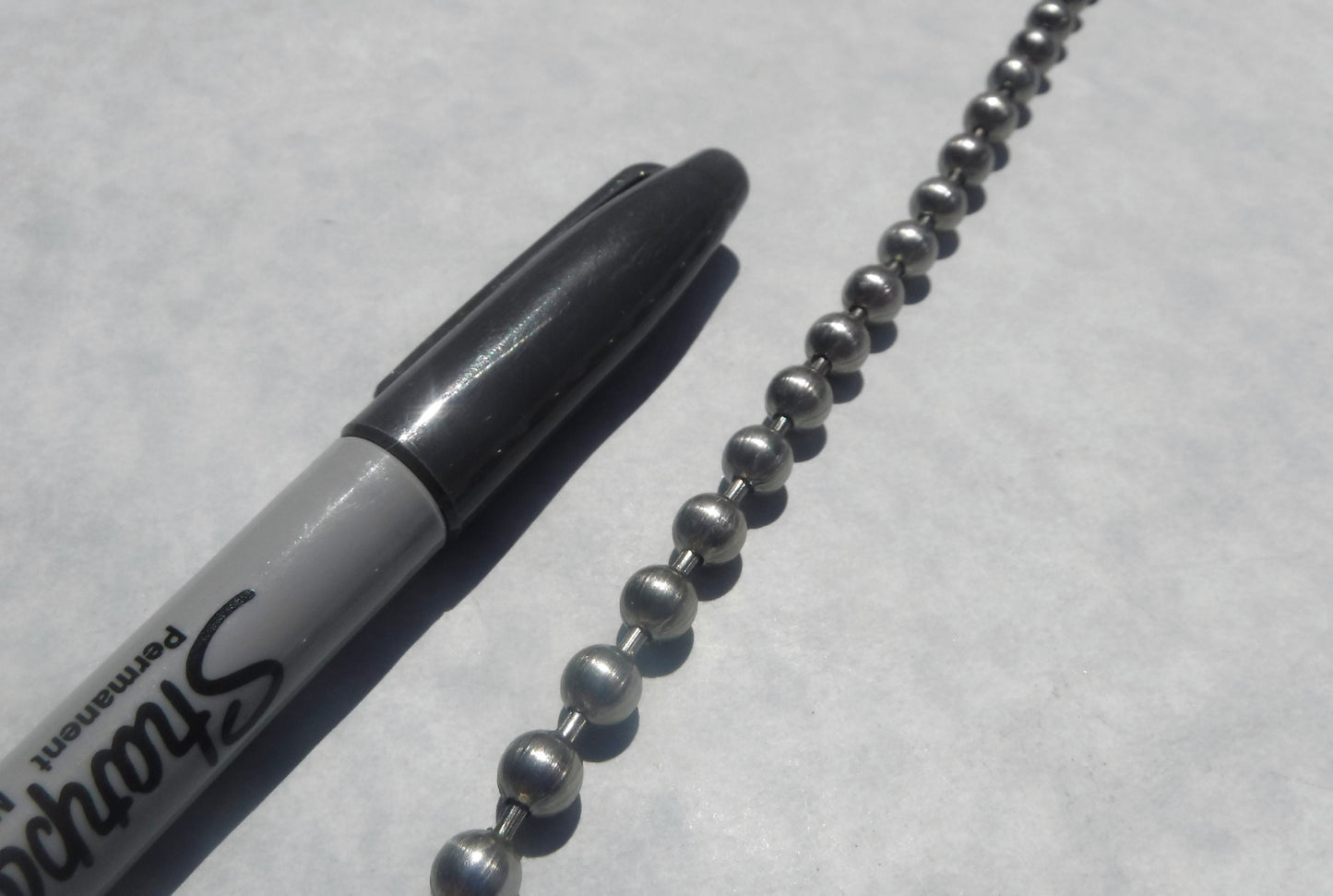 Stainless Steel Ball Chain - 6.3mm - #13 - By the Foot - Outdoor Mosaics