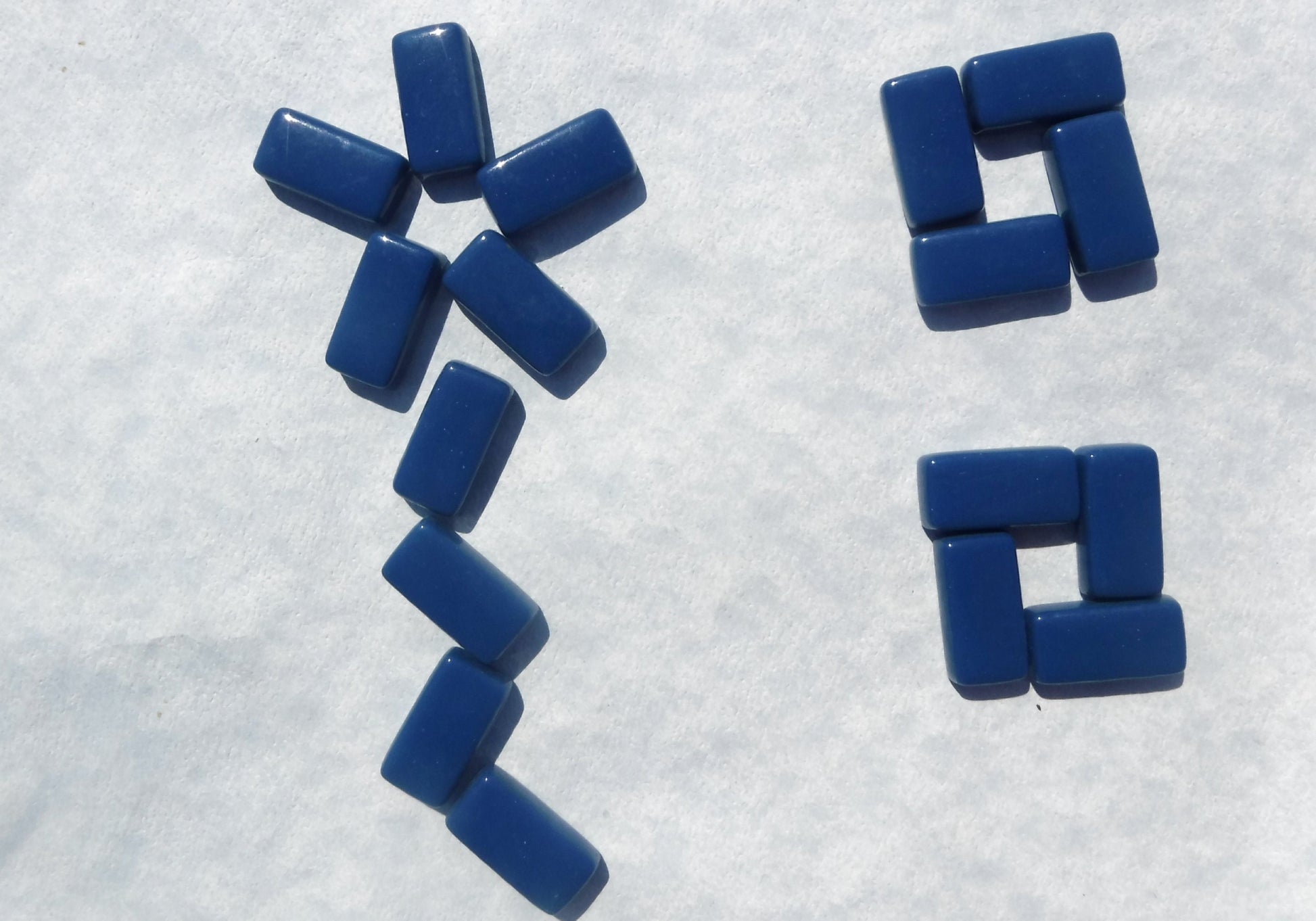 Blueberry Rectangle Mosaic Tiles - 20mm - 100g Opaque Glass Bar Tiles - Approx 35 Tiles