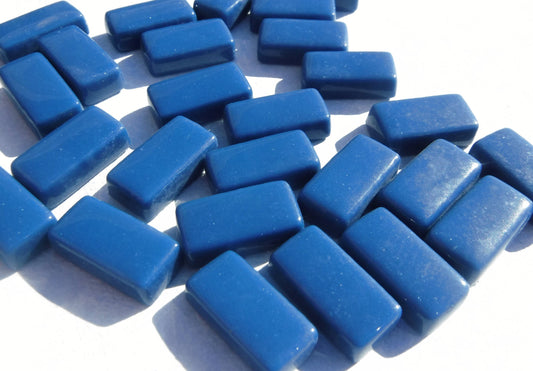 Blueberry Rectangle Mosaic Tiles - 20mm - 100g Opaque Glass Bar Tiles - Approx 35 Tiles