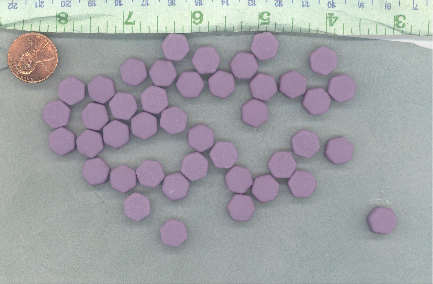 Purple Hexagon Mosaic Tiles - 10mm - 50g Opaque Glass Tiles MATTE Finish