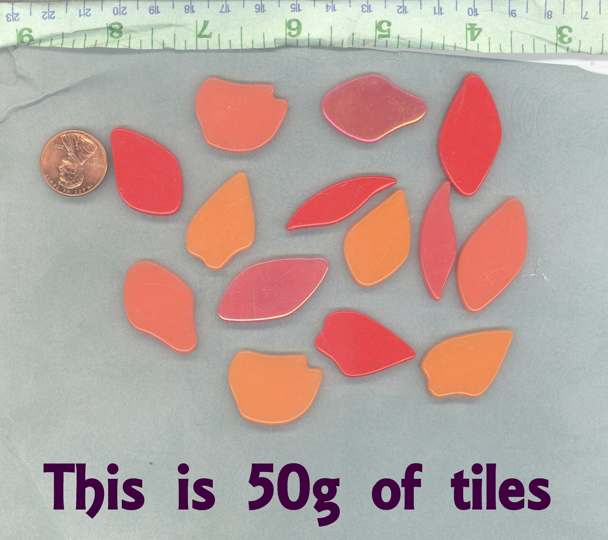 Orange and Red Glass Petals - 50g of Leaves in a Mix of Shapes and Sizes - Nasturtium Bouquet