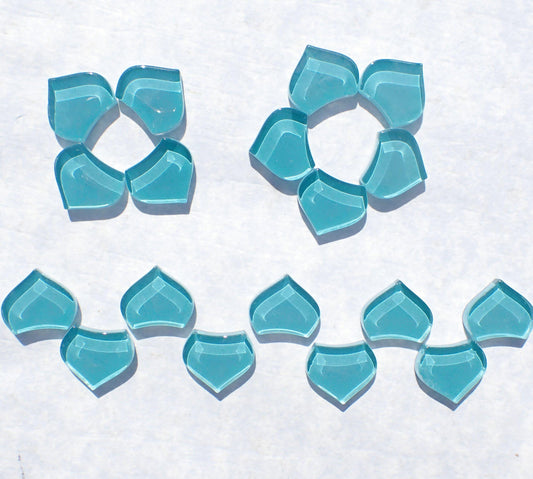 Aqua Fishscale Glass Mosaic Tiles - 50g - Approximately 30 Crystal Mandala Pieces