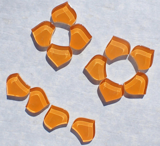 Tangerine Fishscale Glass Mosaic Tiles - 50g - Approximately 30 Crystal Mandala Pieces