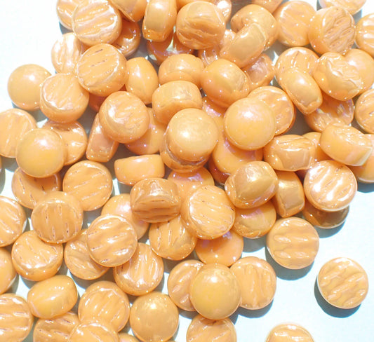 Butterscotch Iridescent Glass Drops - 100 grams - 12mm Glass Gems - Over 60 Tiles