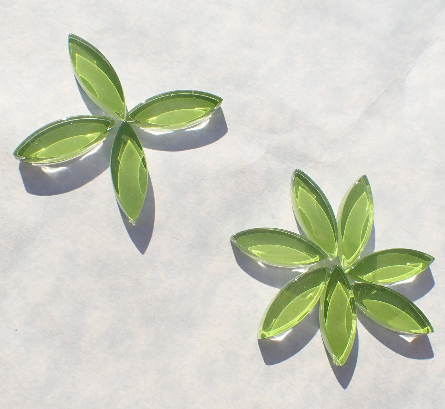 Green Petals Mosaic Glass Tiles - 50g - Approximately 50 - Mandala - Key Lime Pie