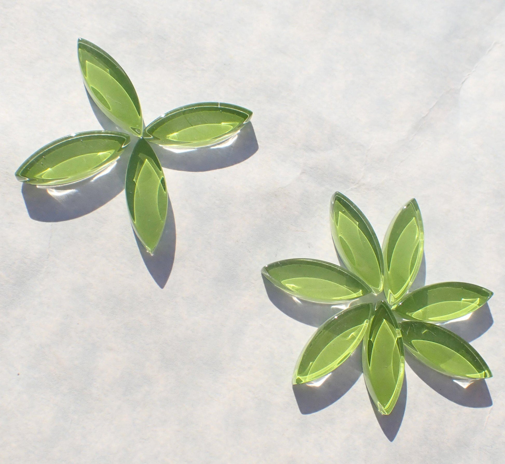 Green Petals Mosaic Glass Tiles - 50g - Approximately 50 - Mandala - Key Lime Pie