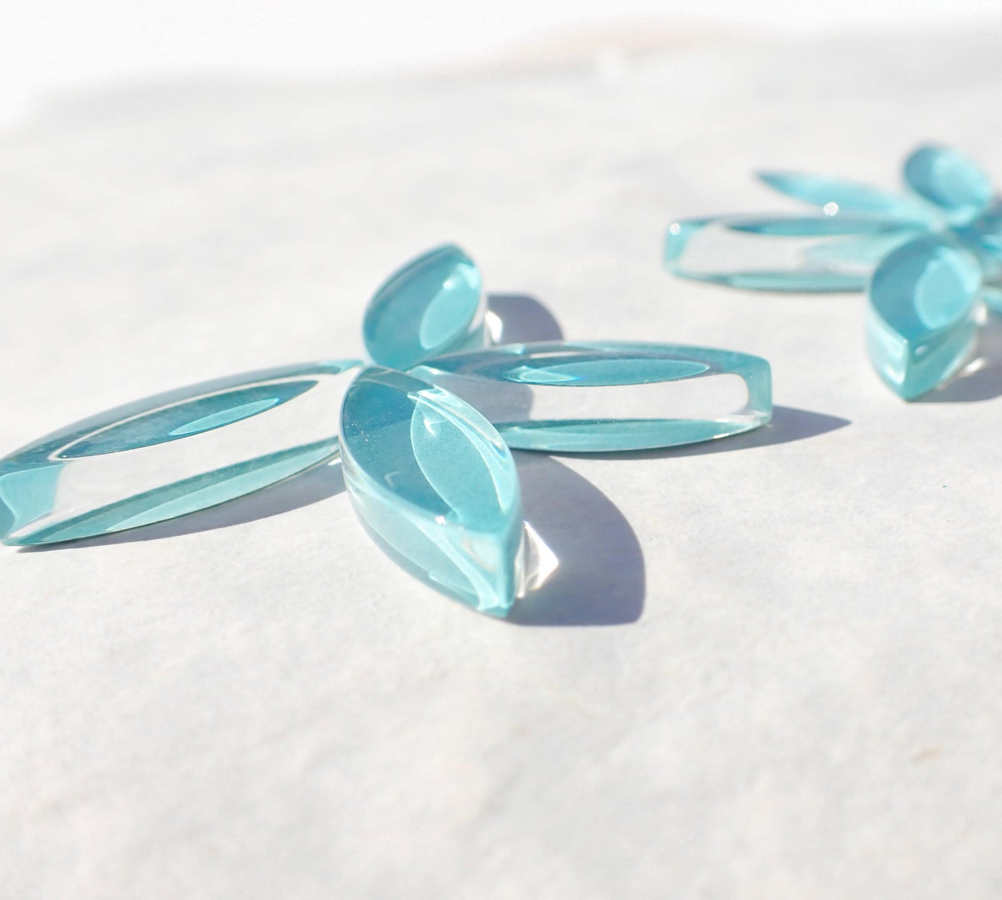 Aqua Petals Mosaic Glass Tiles - 50g - Approximately 50 - Mandala