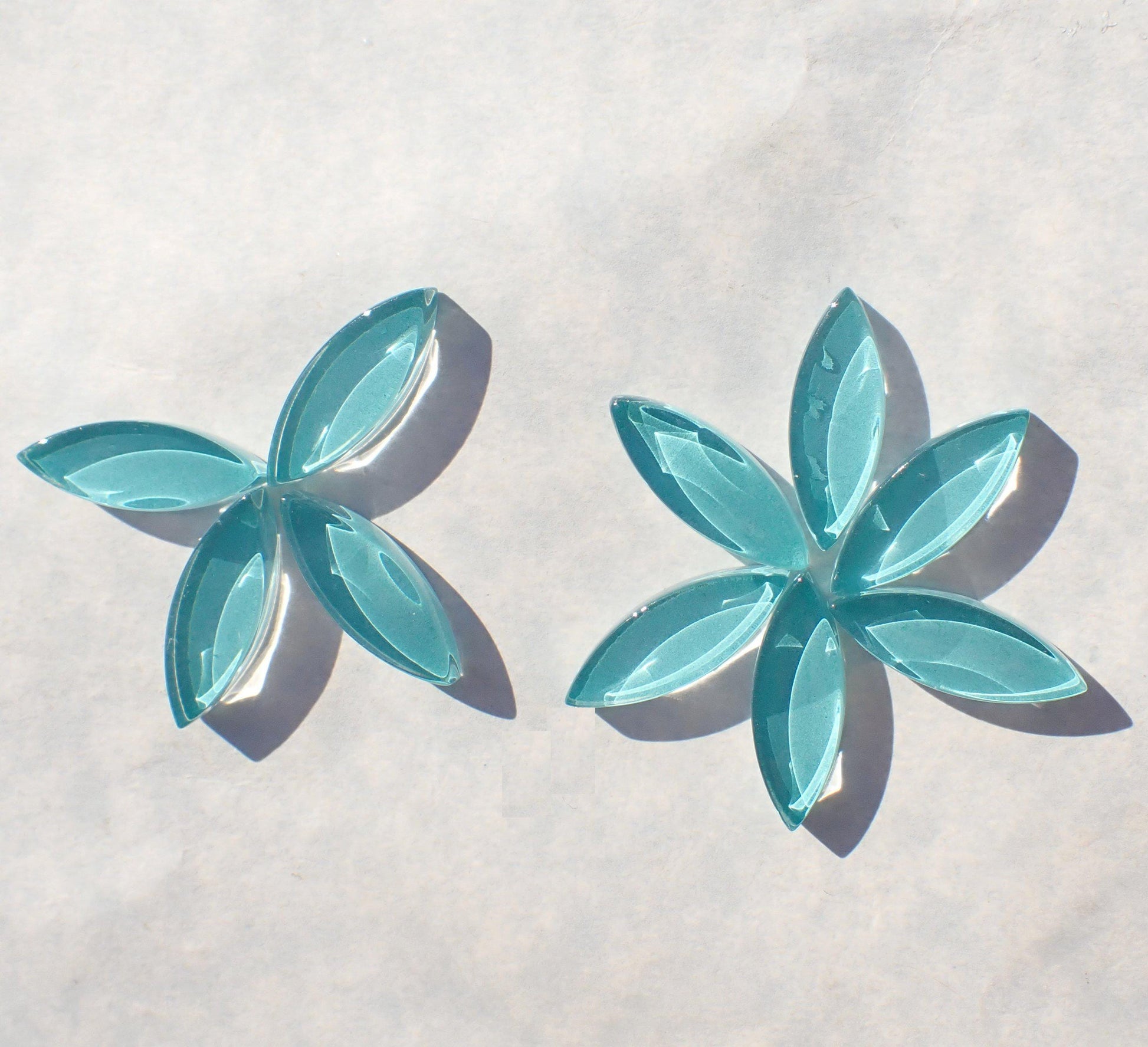 Aqua Petals Mosaic Glass Tiles - 50g - Approximately 50 - Mandala