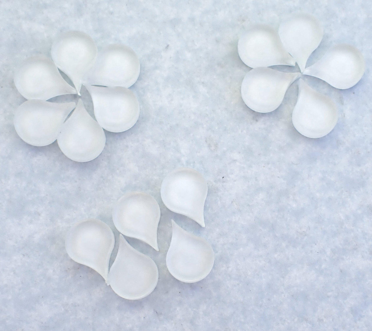 White Raindrop Mandala Mosaic Glass Tiles - 50g - Over 30 Pieces