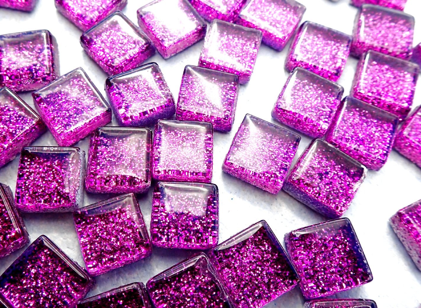 Purple Glitter Mosaic Tiles - 1 cm - 100g - Over 100 Metallic Glass Squares