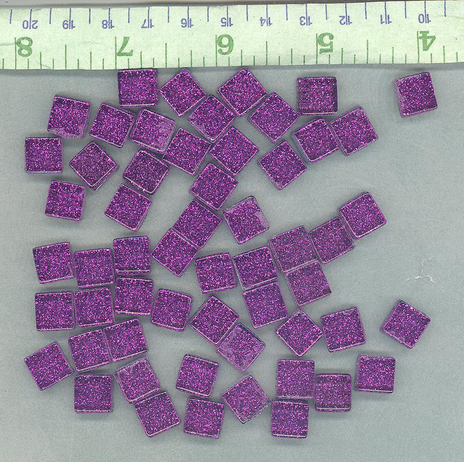 Purple Glitter Mosaic Tiles - 1 cm - 100g - Over 100 Metallic Glass Squares