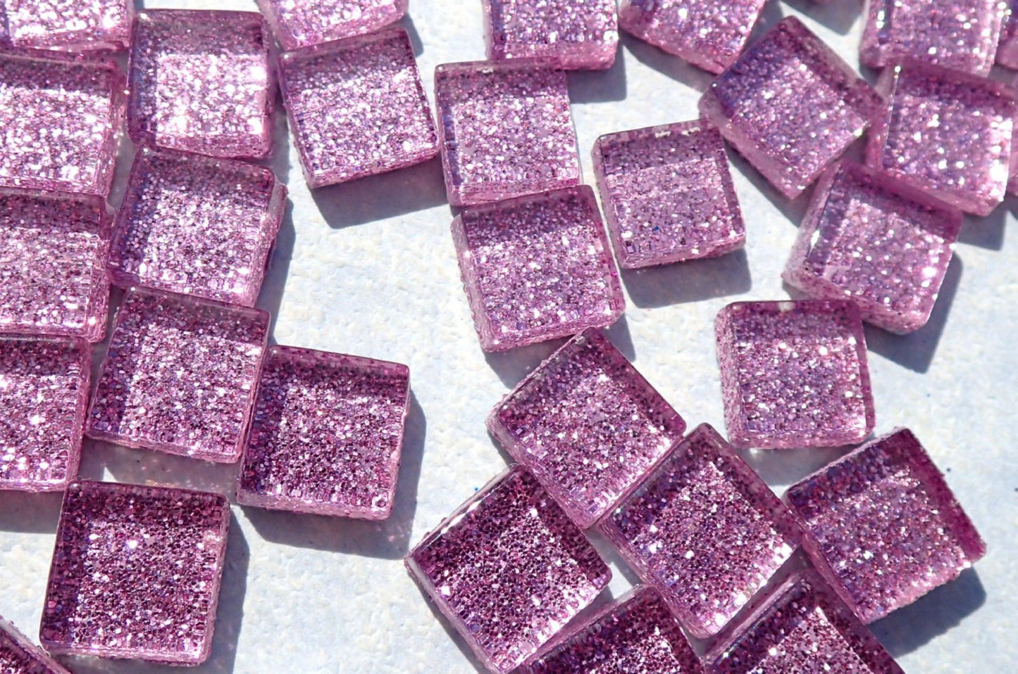 Light Purple Glitter Tiles - 1 cm - 100g - Over 100 Metallic Glass Tiles