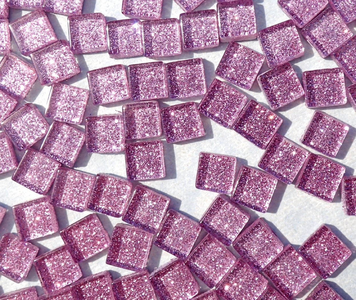 Light Purple Glitter Tiles - 1 cm - 100g - Over 100 Metallic Glass Tiles