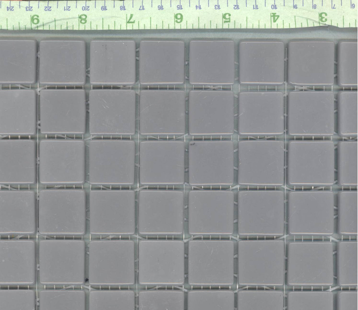 Gray Glass Mosaic Squares - 1 inch - 25 Medium Grey Recycled Tiles