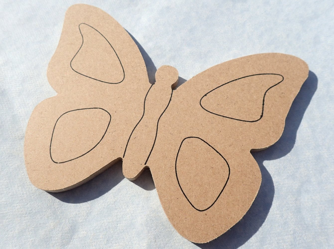 Butterfly Plaque - Use as a Base for Mosaics Decoupage or Decorative Painting - THIN Unfinished MDF Small 6 inch Sign DIY