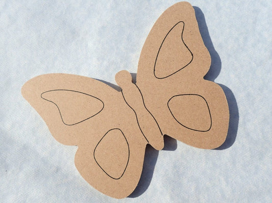 Butterfly Plaque - Use as a Base for Mosaics Decoupage or Decorative Painting - THIN Unfinished MDF Small 6 inch Sign DIY
