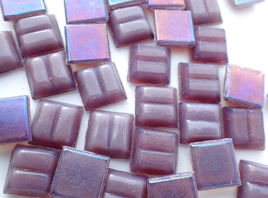 Purple Iridescent Venetian Glass Tiles - 1 cm - 100 grams - Approx 150 Squares