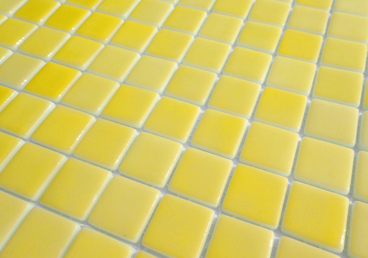 Yellow Glass Mosaic Tiles Squares - 1 inch - 25 Tiles for Craft Projects and Decorations - Creamy Lemon Yellow Recycled