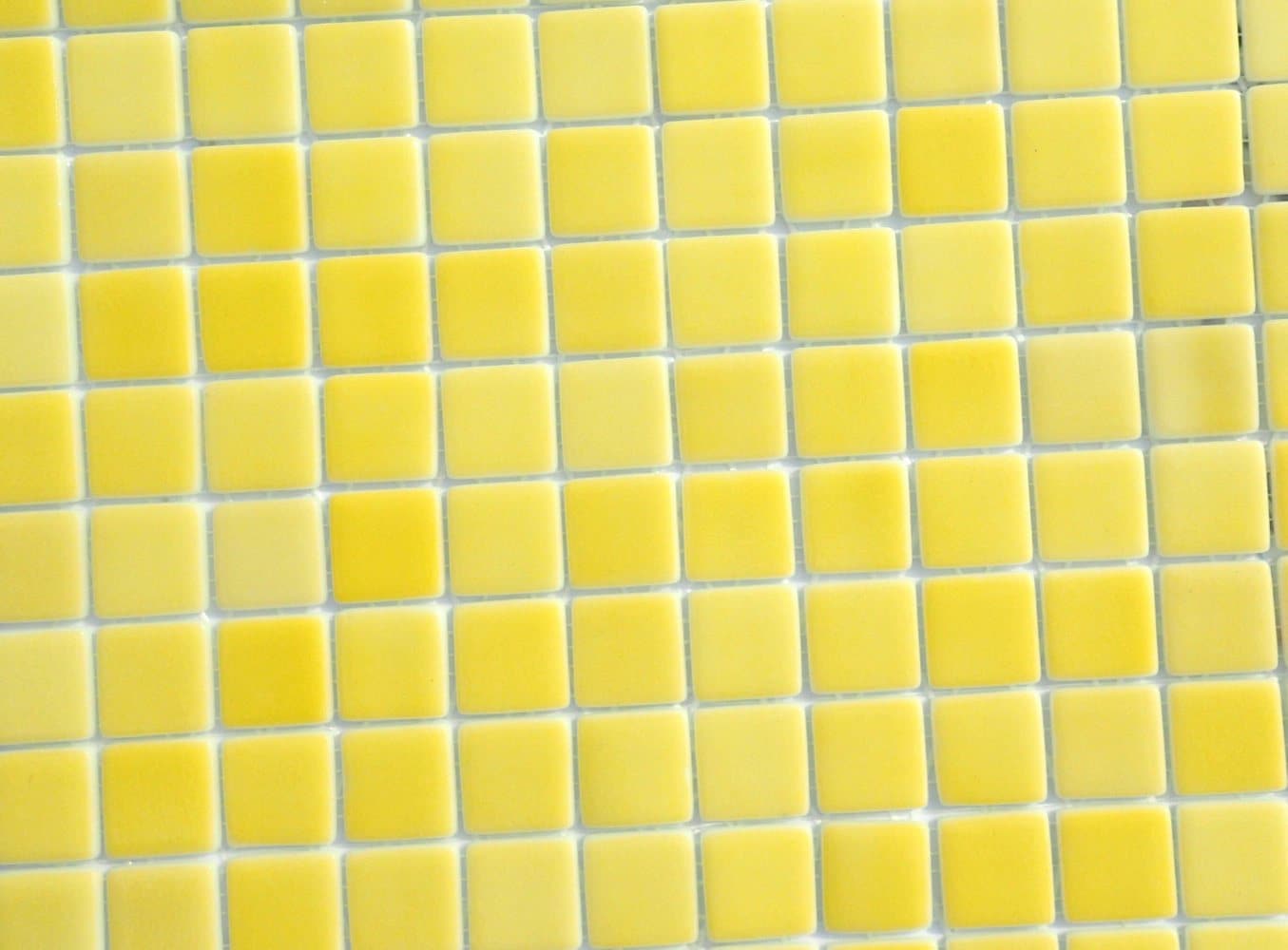 Yellow Glass Mosaic Tiles Squares - 1 inch - 25 Tiles for Craft Projects and Decorations - Creamy Lemon Yellow Recycled