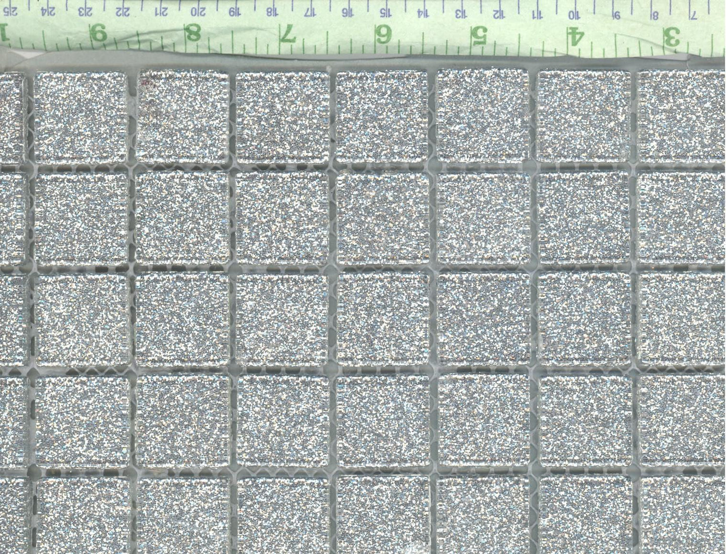 Silver Glitter Tiles - 1 inch Mosaic Tiles - 25 Metallic Glass Tiles