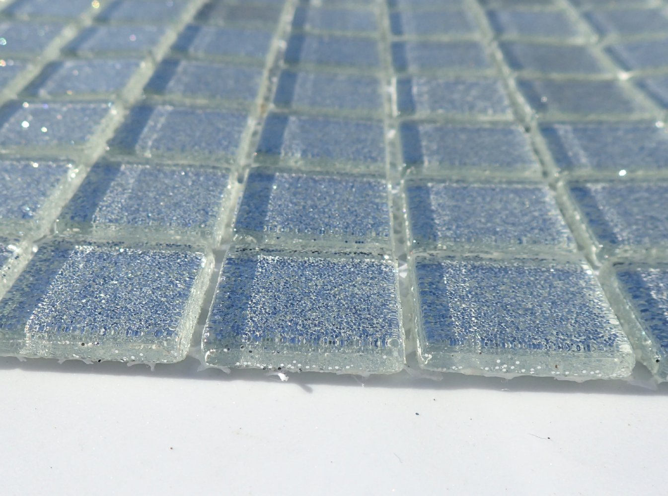 Silver Glitter Tiles - 1 inch Mosaic Tiles - 25 Metallic Glass Tiles