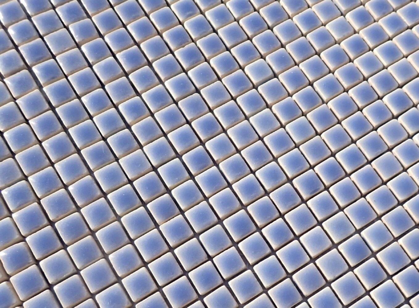 Cornflower Blue Square Mosaic Tiles - 1 cm Ceramic - Half Pound