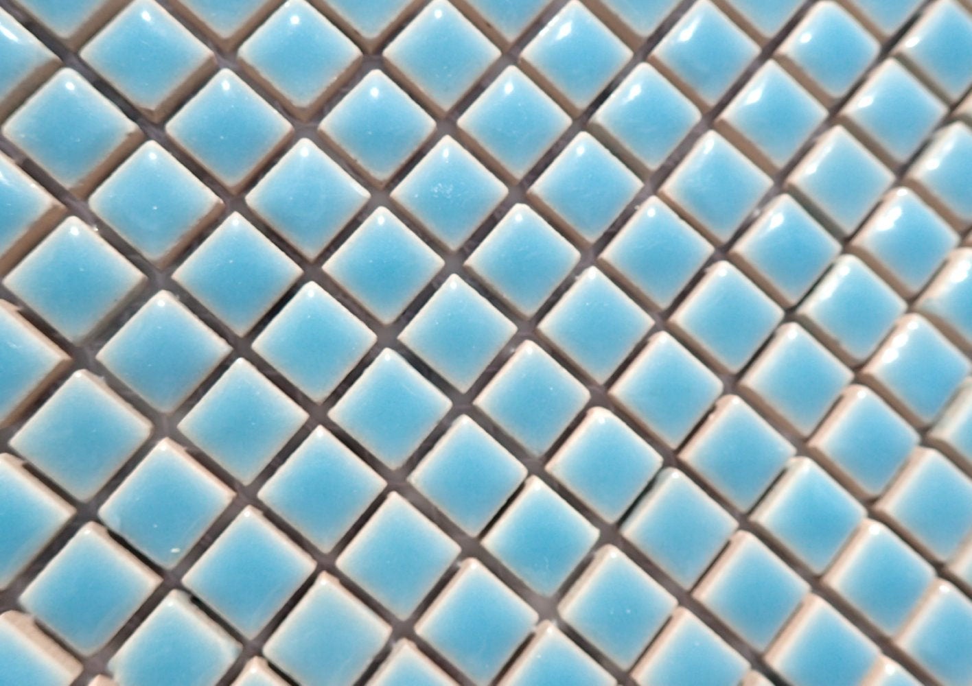 Light Blue Square Mosaic Tiles - 1 cm Ceramic - Half Pound - Azure