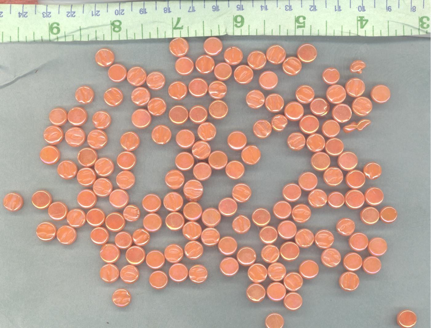 Orange Iridescent MINI 8mm Glass Drops Mosaic Tiles - 50 grams