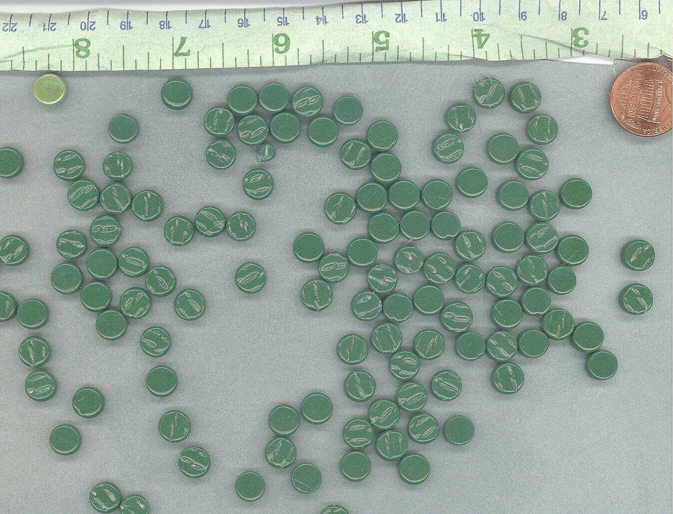 Spruce Green MINI Glass Drops Mosaic Tiles - 50 grams - Over 100 Tiles