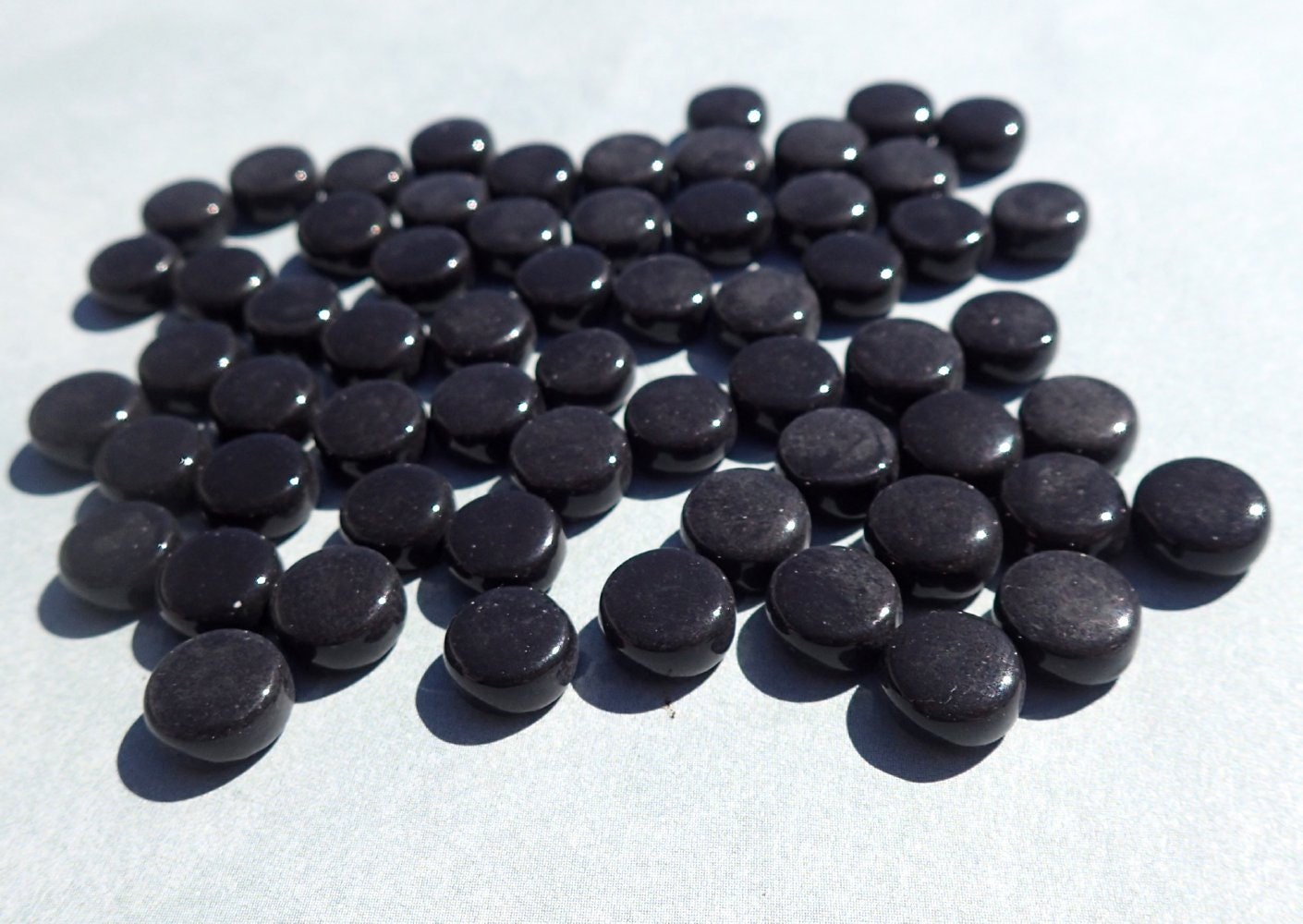 Black MINI Glass Drops Mosaic Tiles - 50 grams - Over 100 Tiles