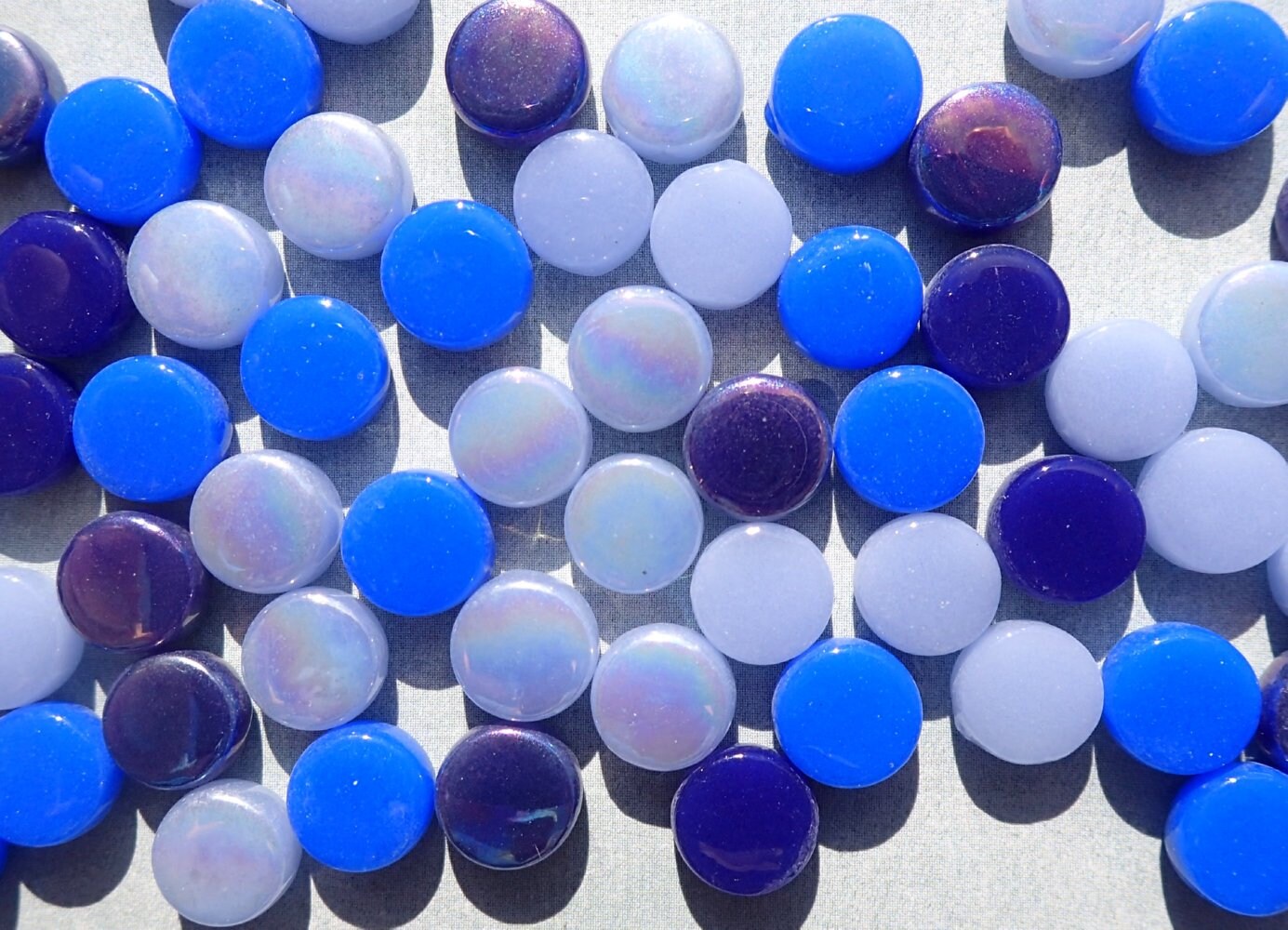 Blue Mix MINI Glass Drops Mosaic Tiles - 50 grams Darling Dotz - Over 100 Tiles