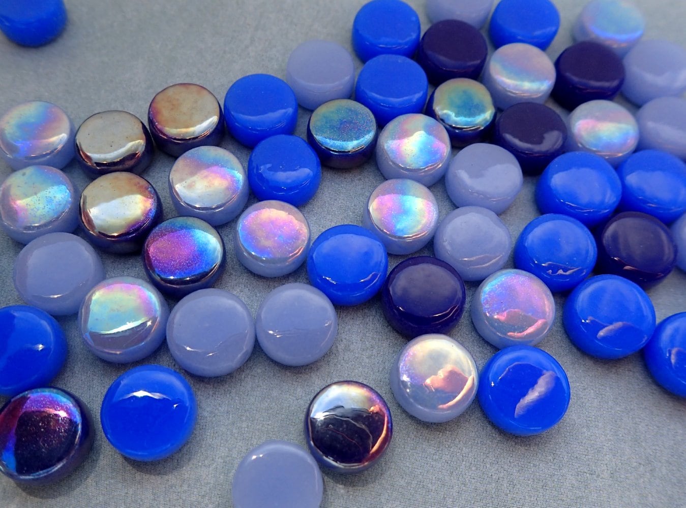 Blue Mix MINI Glass Drops Mosaic Tiles - 50 grams Darling Dotz - Over 100 Tiles