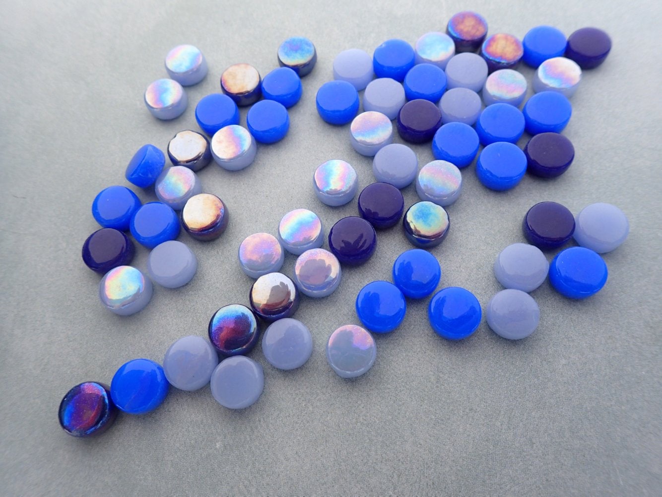 Blue Mix MINI Glass Drops Mosaic Tiles - 50 grams Darling Dotz - Over 100 Tiles