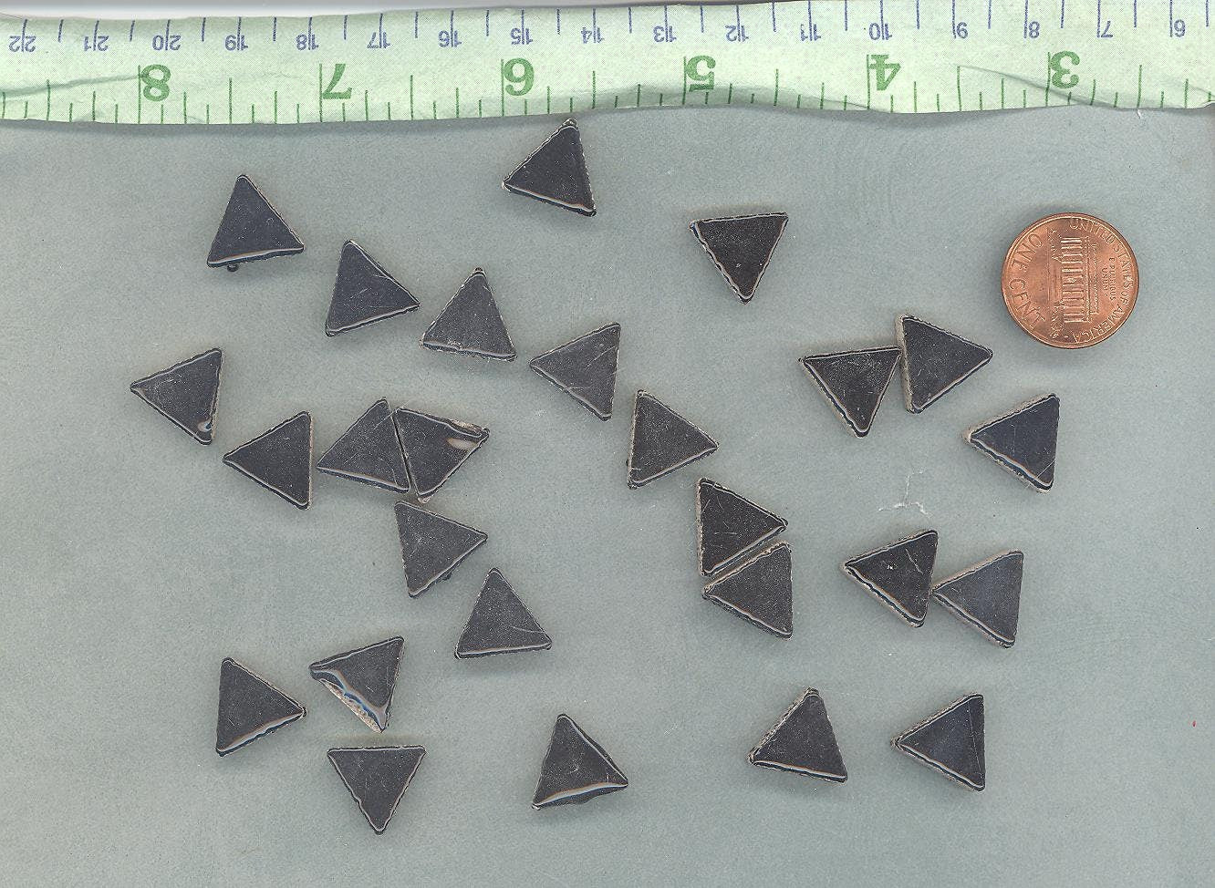 Black Mini Triangles Mosaic Tiles - 50g Ceramic - 15mm