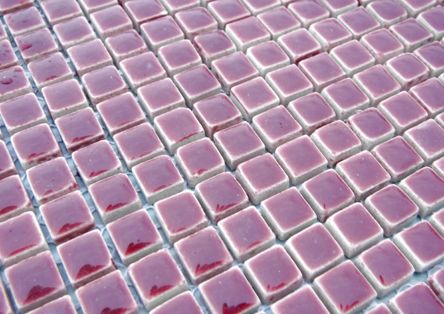 Burgundy Square Mosaic Tiles - 1 cm Ceramic - Half Pound