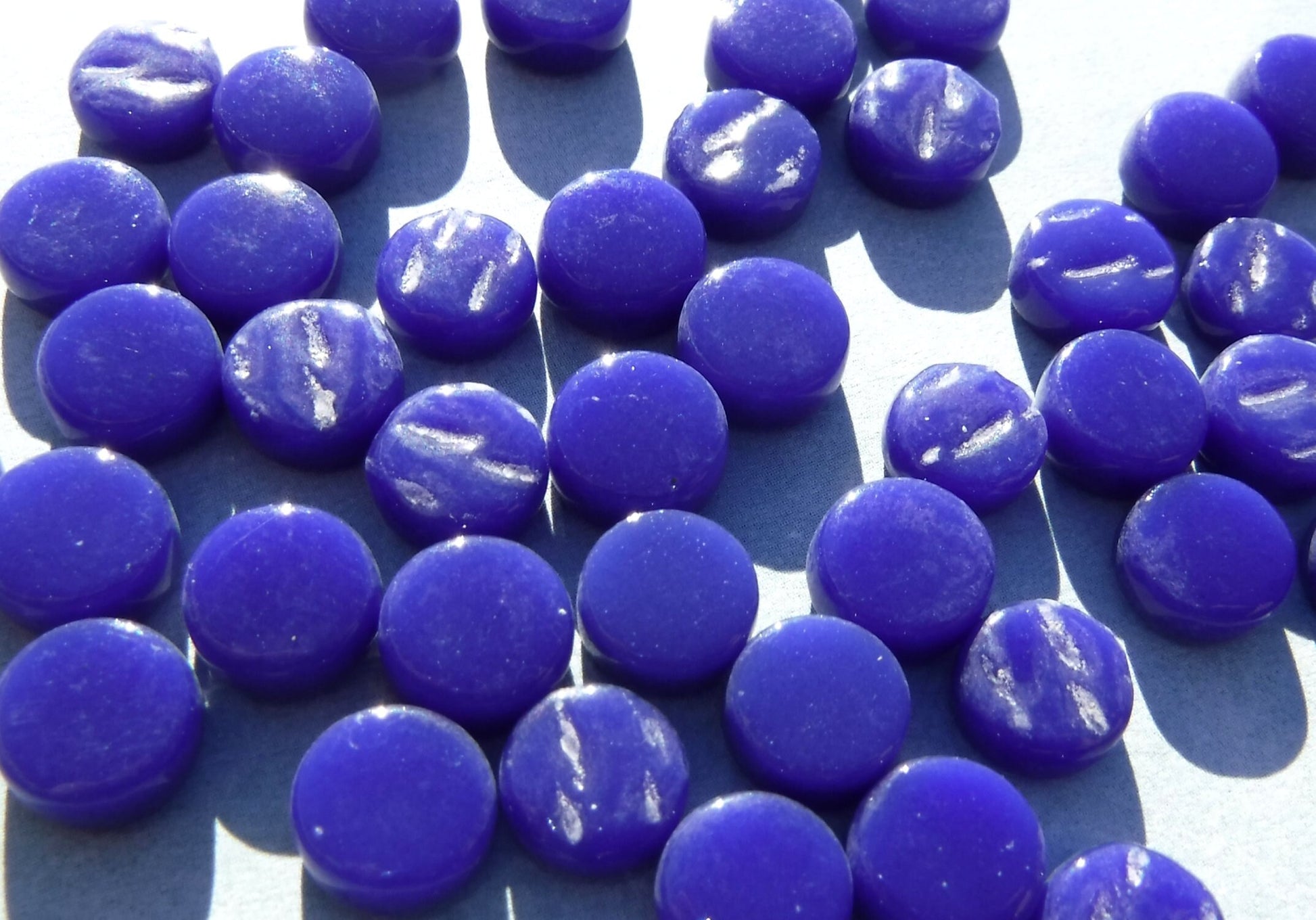 Dark Royal Blue MINI Glass Drops Mosaic Tiles - 50 grams - Over 100 Tiles