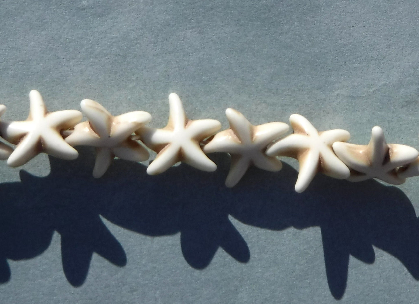 Beige Sea Stars Stone Beads - Strand of Starfish Beads - Use for Mosaics