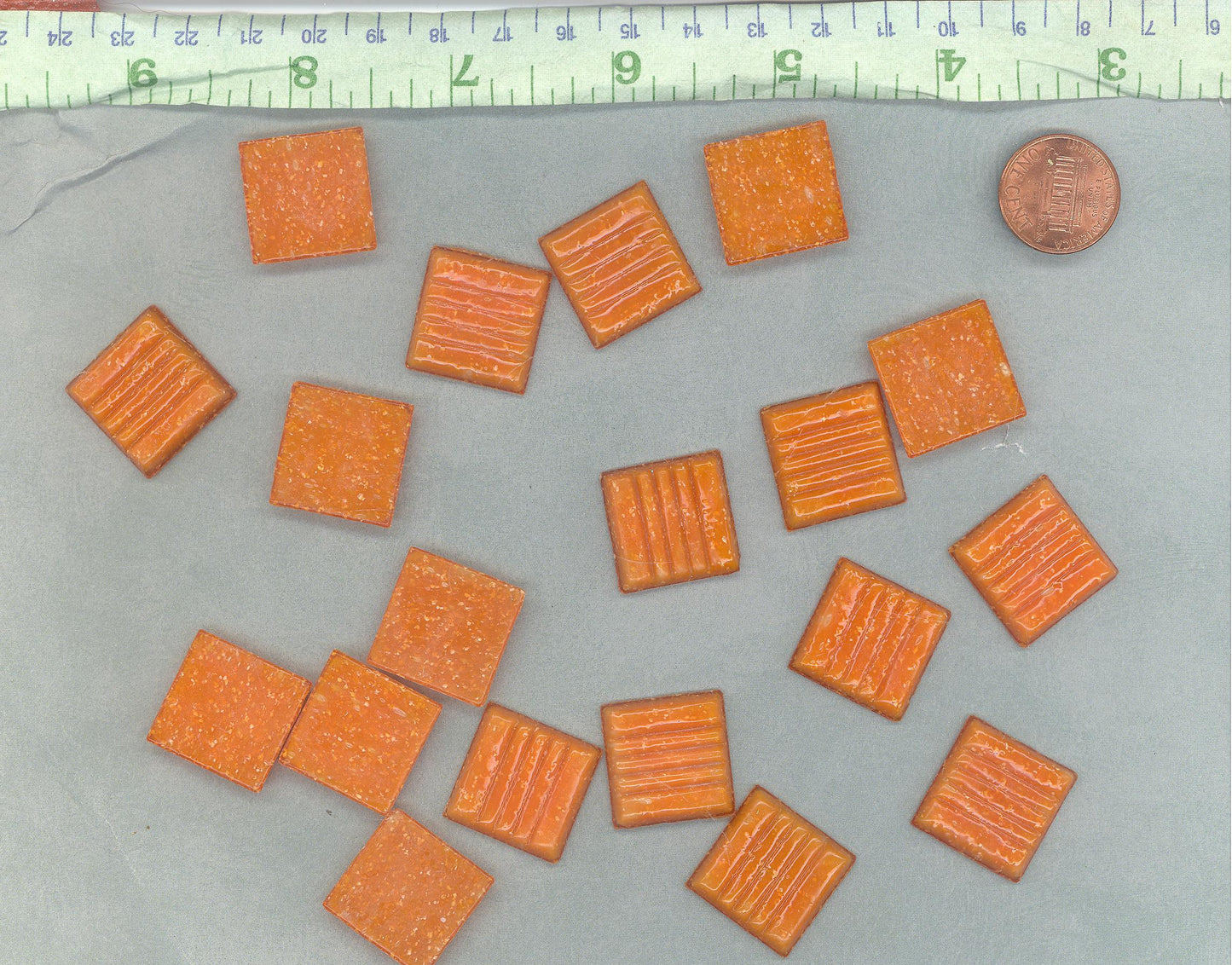 Carrot Orange Glass Mosaic Tiles Squares - 3/4" - Half Pound of Vitreous Glass Tiles for Craft Projects