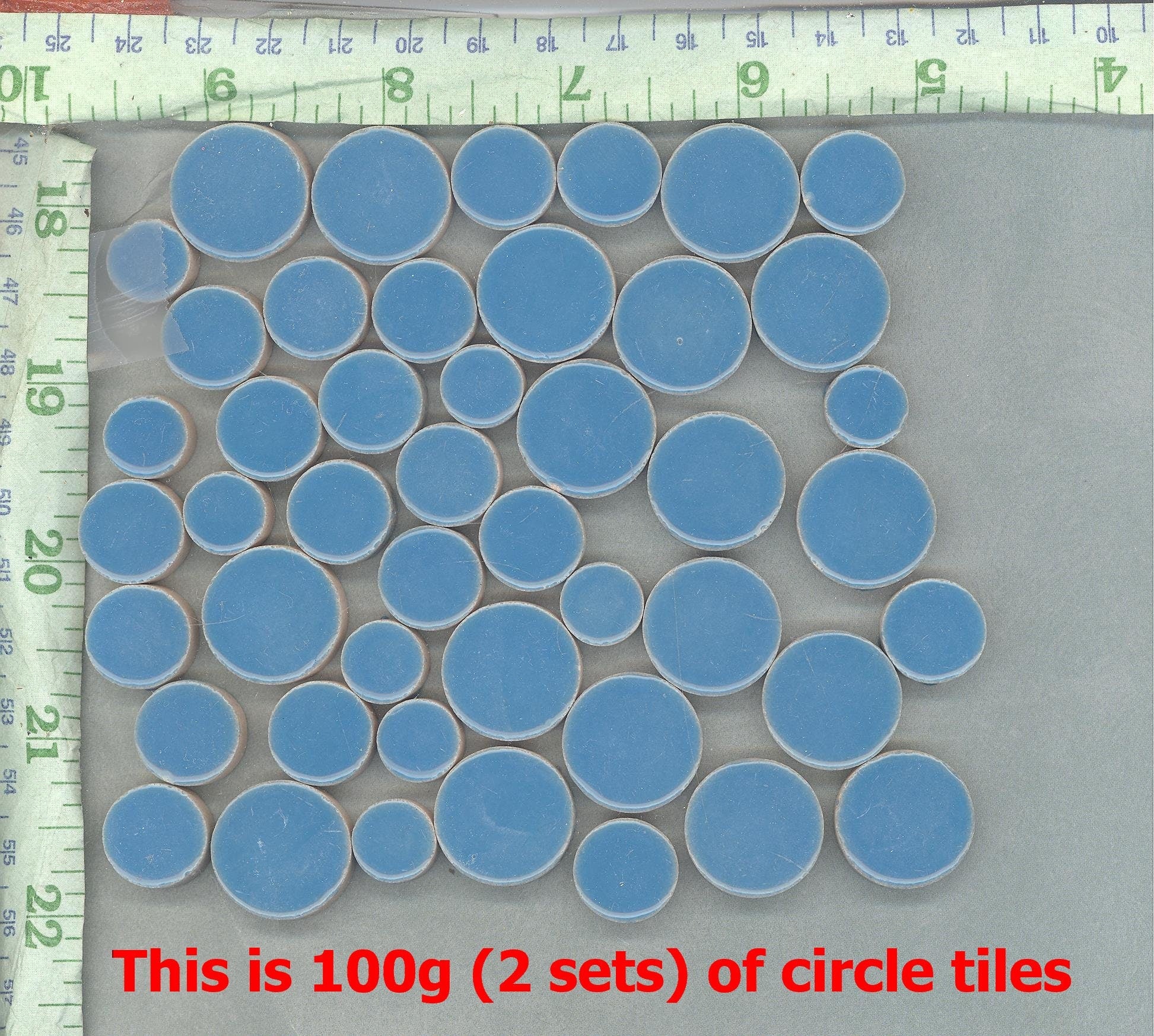 Silver Circles Mosaic Tiles - 50g Ceramic in Mix of 3 Sizes 1/2" and 3/4" and 5/8" Metallic