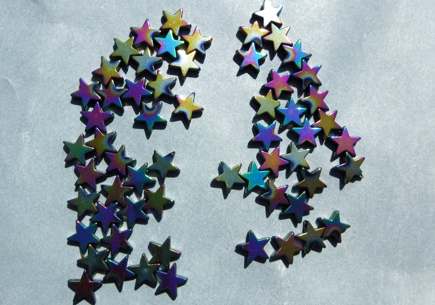 Star Beads - Colorful Metallic - 8mm - Electroplated Hematite - 20g