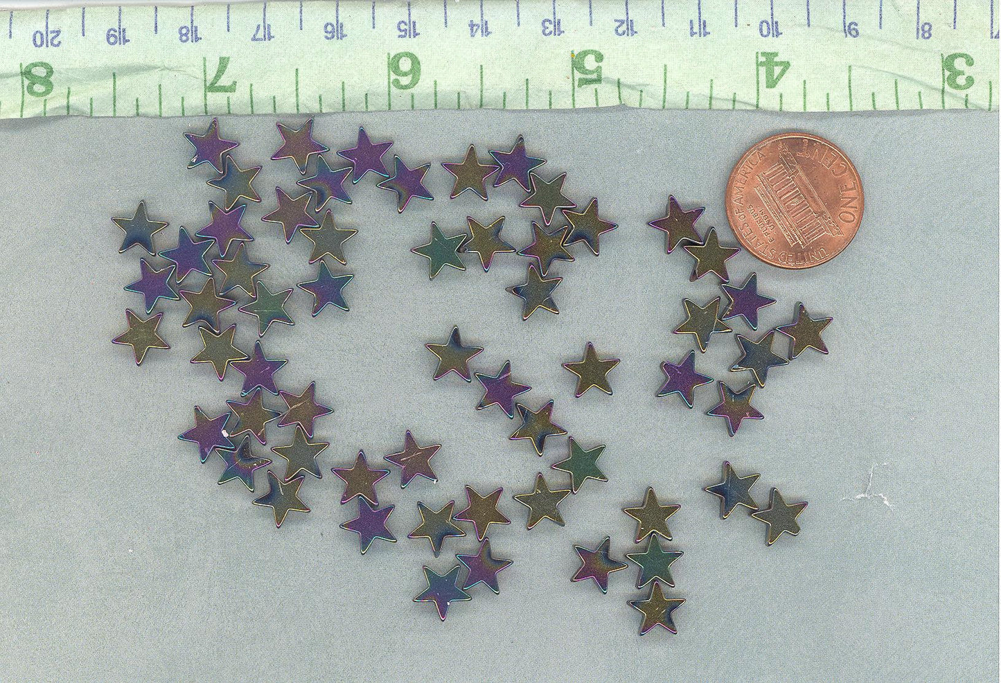 Star Beads - Colorful Metallic - 8mm - Electroplated Hematite - 20g