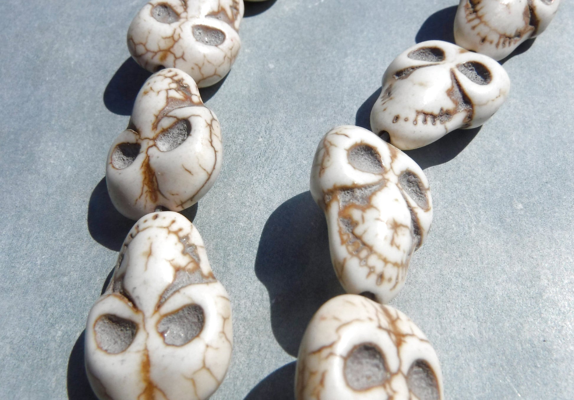 Skull Beads - 21mmx 15mm - Approximately 19 Stone Beads - Use for Mosaics