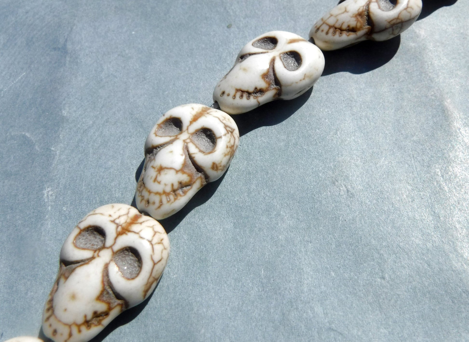 Skull Beads - 21mmx 15mm - Approximately 19 Stone Beads - Use for Mosaics