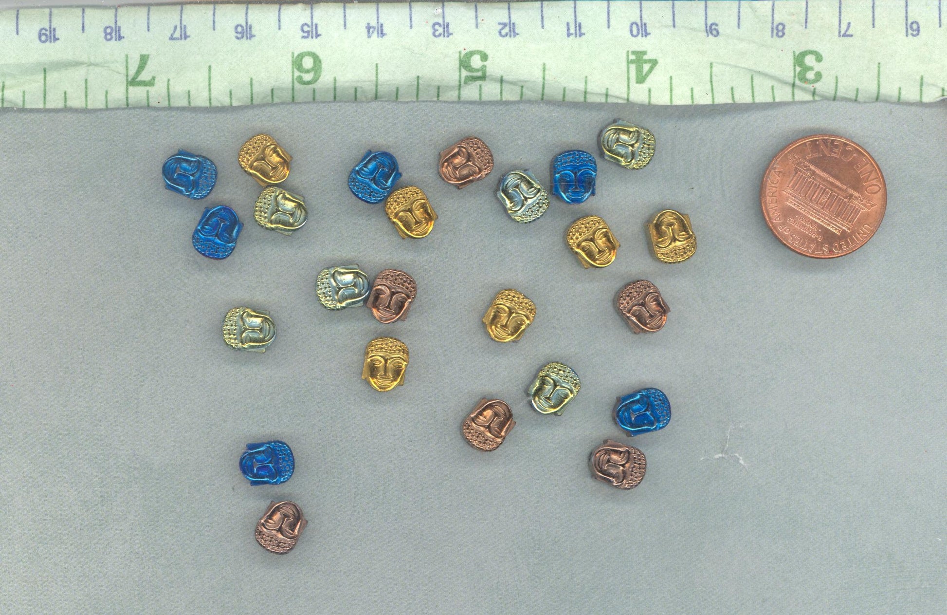 Buddha Beads - 24 Colorful Metallic 8mm - Electroplated Hematite Stone - Ohm