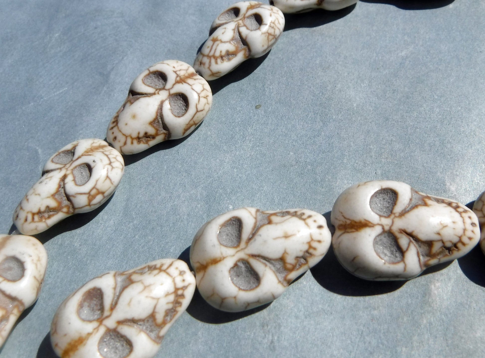 Skull Beads - 21mmx 15mm - Approximately 19 Stone Beads - Use for Mosaics