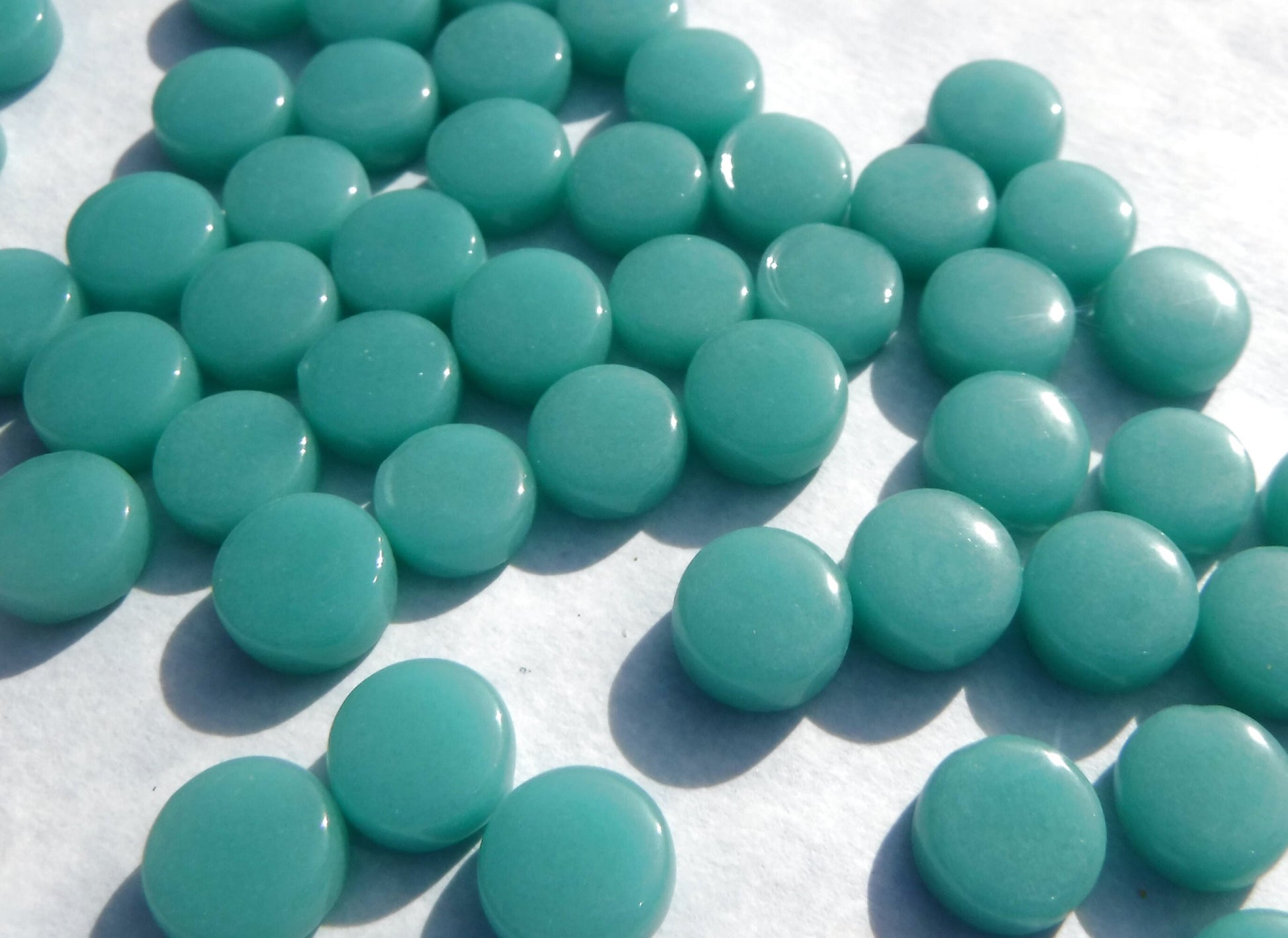 Teal MINI Glass Drops Mosaic Tiles - 50 grams - Over 100 Tiles