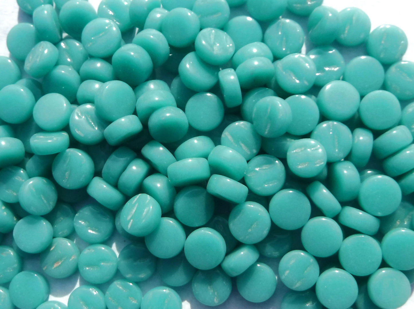 Teal MINI Glass Drops Mosaic Tiles - 50 grams - Over 100 Tiles